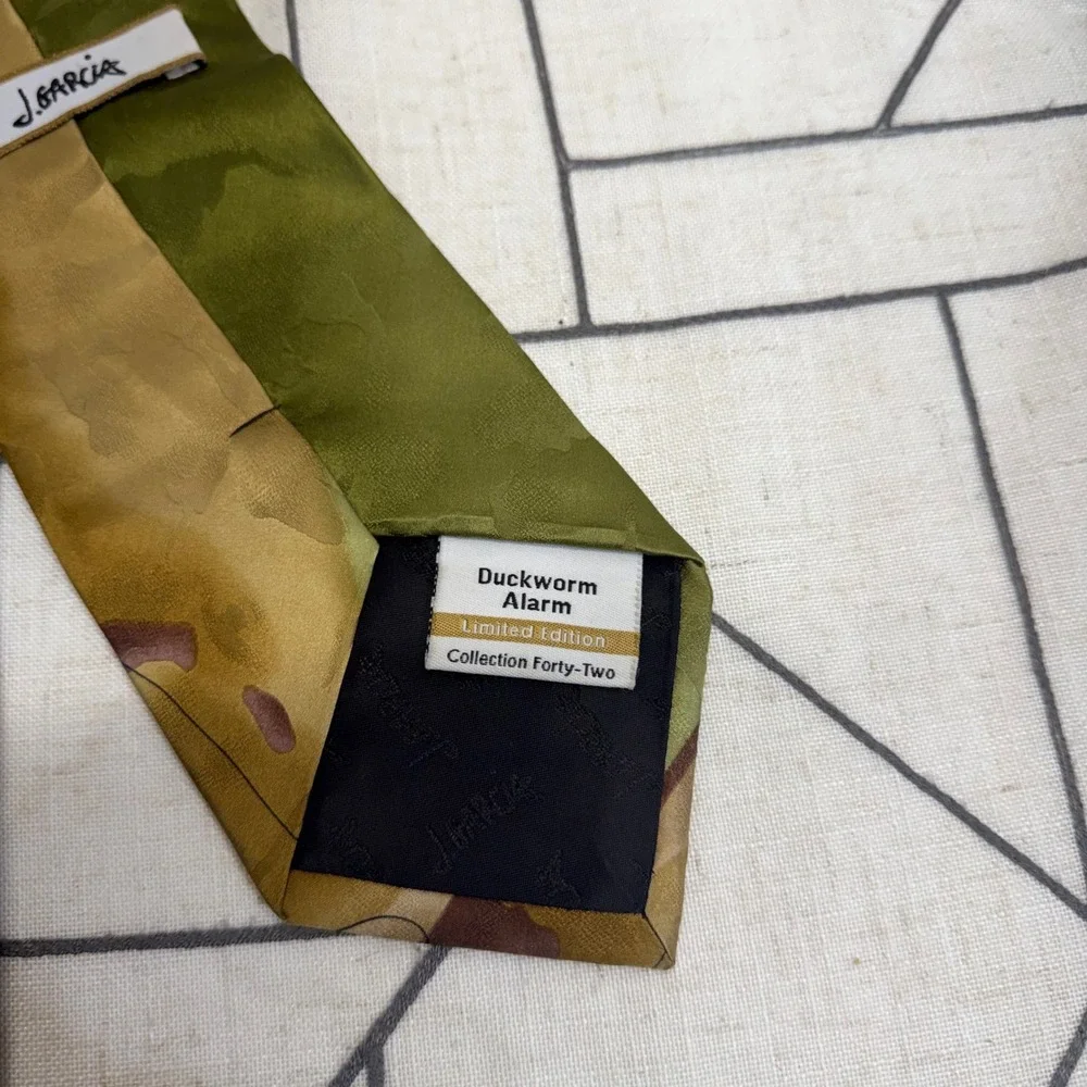 J. Garcia Silk Necktie OS‎ Green Duckworm Alarm Limited Edition Collection 42